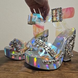Sugar Thrillz Holographic Embellished Women's Heels Size 7 Dolls Kill